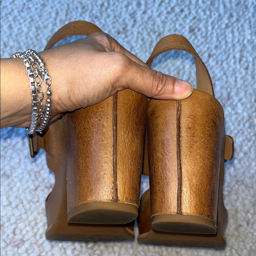Kork Ease San Carlos Platform Chunky Heel Sandals Brown Terra 10 - Picture 6 of 8